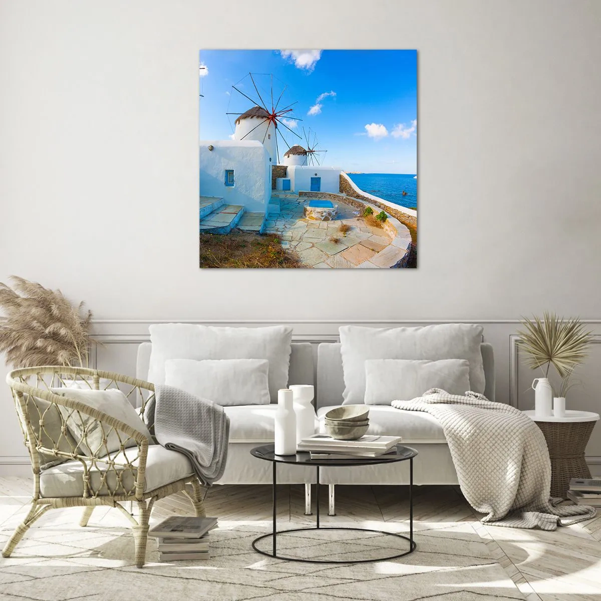 Glasbild - Bild auf glas - Der blaue Wind vom Meer - 60x60 cm