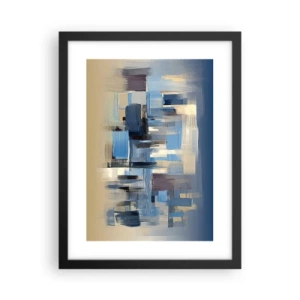 Poster in einem schwarzem Rahmen - Blaue Konstruktion - 30x40 cm