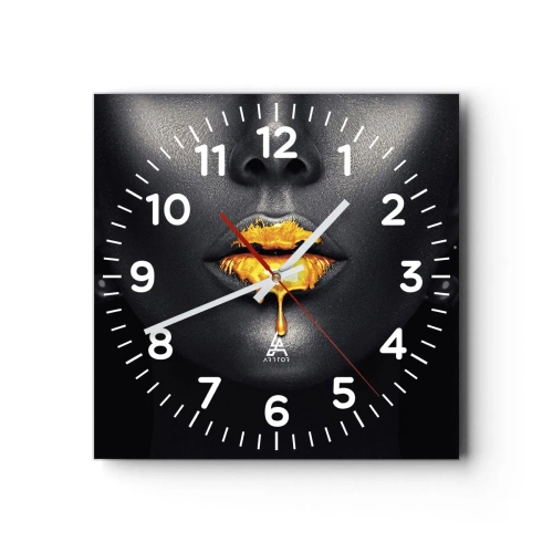 Wanduhr - Glasuhr - Goldmaul - 40x40 cm
