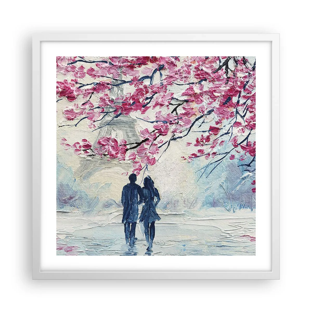 Poster in einem weißen Rahmen - Romantischer Spaziergang - 50x50 cm