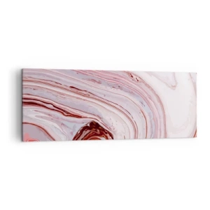 Bild auf Leinwand - Leinwandbild - Abstraktes Muster in Rosa und Weiß - 140x50cm - Geradeaus, dann rechts runter - Moderne Wanddekoration für Wohnzimmer und Schlafzimmer ARTTOR