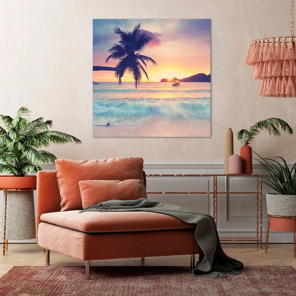 Bild auf Leinwand - Leinwandbild - Ein Abend in der Bucht - 70x70 cm