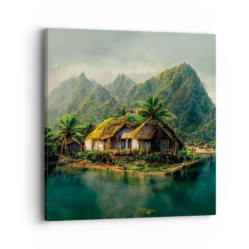 Bild auf Leinwand - Leinwandbild - Tropisches Paradies - 40x40 cm