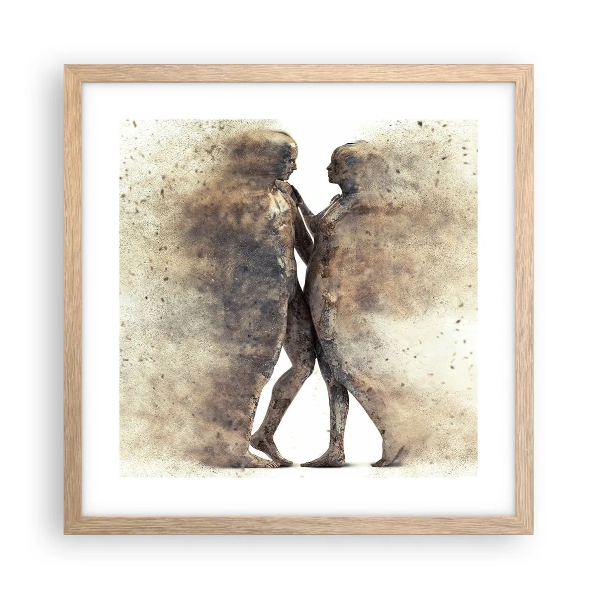 Poster in einem Rahmen aus heller Eiche - Sie erhoben sich aus dem Staub, um zu lieben - 40x40 cm