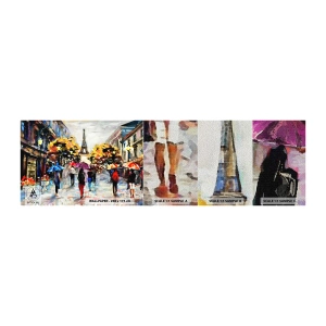 Fototapeten Muster Premium Sand - Besonders schön im Herbst - Stadt, Paris, Eiffelturm - 100x30 cm