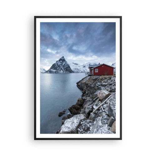 Poster in einem schwarzem Rahmen - Skandinavischer Rückzugsort - 70x100 cm