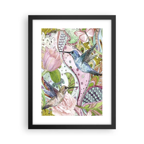 Poster in einem schwarzem Rahmen - Verstrickt in Weinreben - 30x40 cm