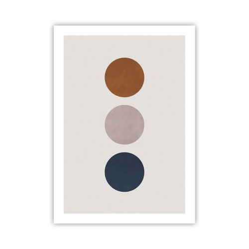 Poster - Minimalistische Kreise in warmen Farbtönen auf hellem Hintergrund - 50x70cm - Ein Symbol für Exzellenz - Moderne Wanddekoration für Wohnzimmer und Schlafzimmer ARTTOR