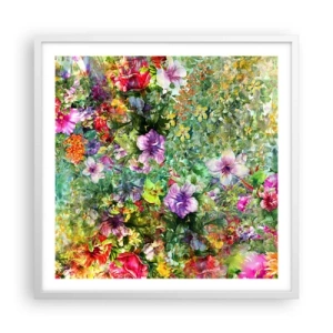 Poster in einem weißen Rahmen - In Blumen für das Verderben - 60x60 cm