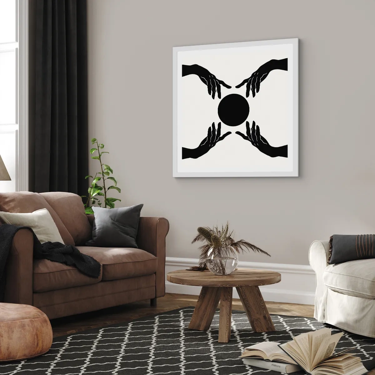 Poster in einem weißen Rahmen - Geheimes Zeichen - 50x50 cm