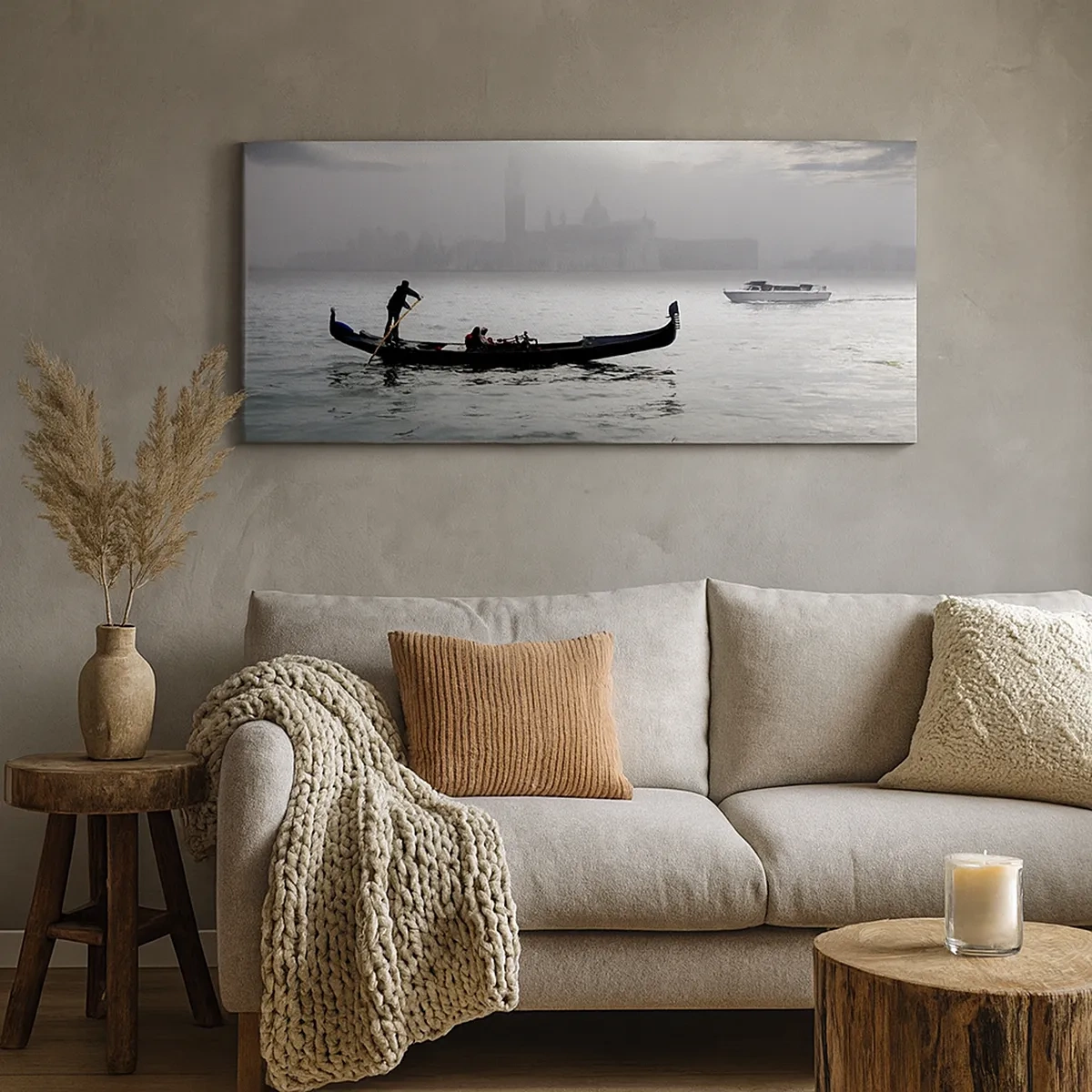 Bild auf Leinwand - Leinwandbild - Eine fabelhafte Stadt aus Wasser und Nebel - 30x30 cm