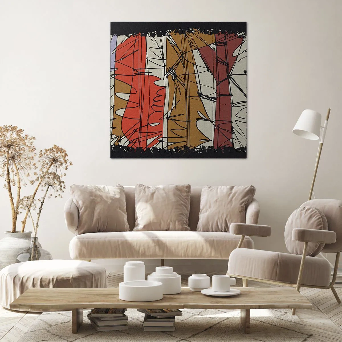 Bild auf Leinwand - Leinwandbild - Spontane Komposition - 60x60 cm