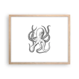 Poster in einem Rahmen aus heller Eiche - Mit den Wellen tanzen - 50x40 cm