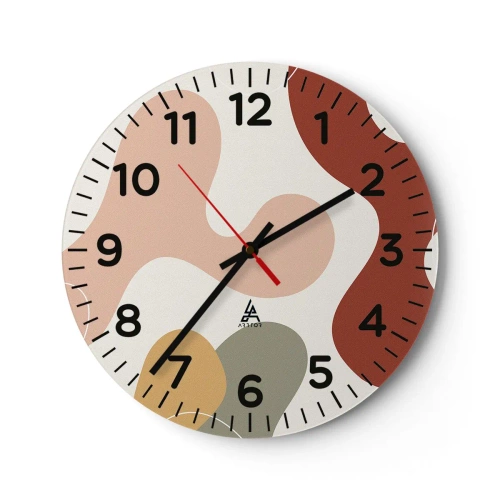 Wanduhr - Glasuhr - Kringel oder Schnörkel? - 40x40 cm