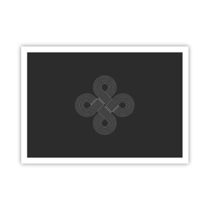 Poster - Keltisches Muster im minimalistischen Stil auf schwarzem Hintergrund - 100x70cm - Im keltischen Geist - Moderne Wanddekoration für Wohnzimmer und Schlafzimmer ARTTOR