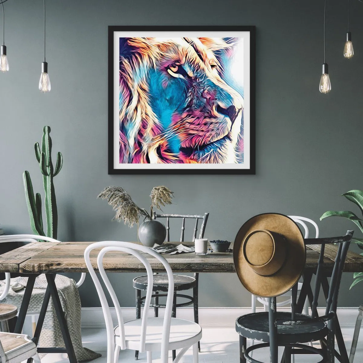 Poster in einem schwarzem Rahmen - Die Weisheit der Natur - 40x40 cm