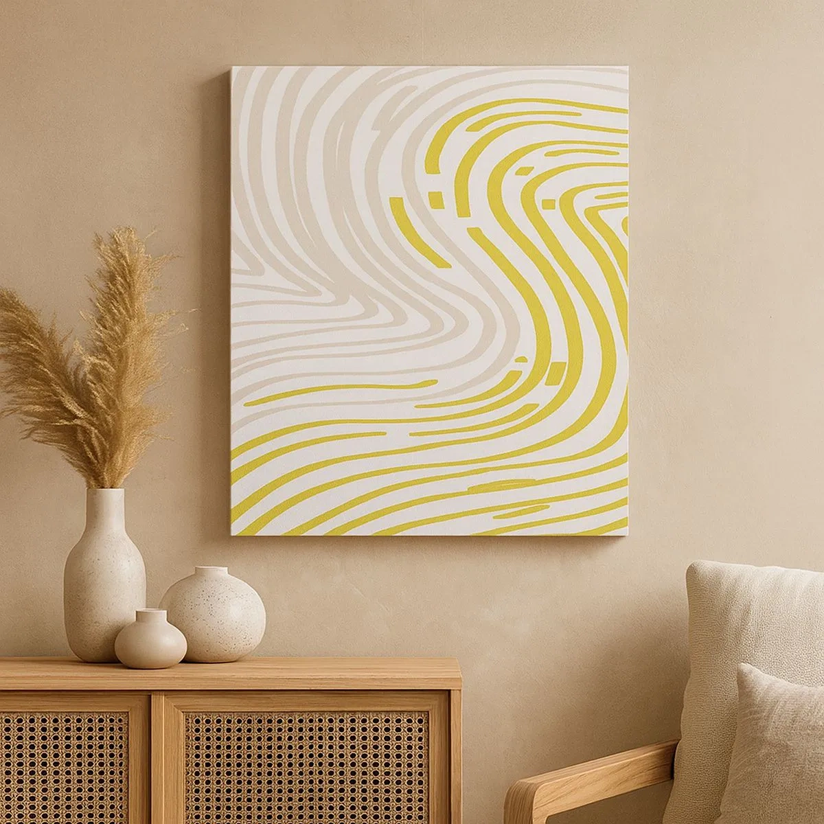 Bild auf Leinwand - Leinwandbild - Komposition mit sanfter Biegung - 30x30 cm