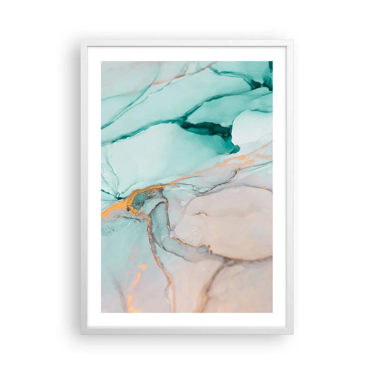 Poster in einem weißen Rahmen - Ein Tanz der Formen und Farben - 50x70 cm