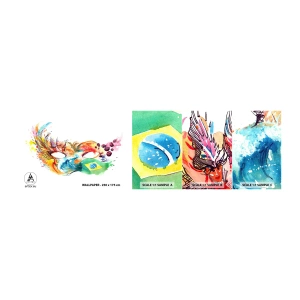 Fototapetenmuster Standard Eco - Brasilien begrüßt Samba - Haube, Karneval, Abstraktion - 100x30 cm