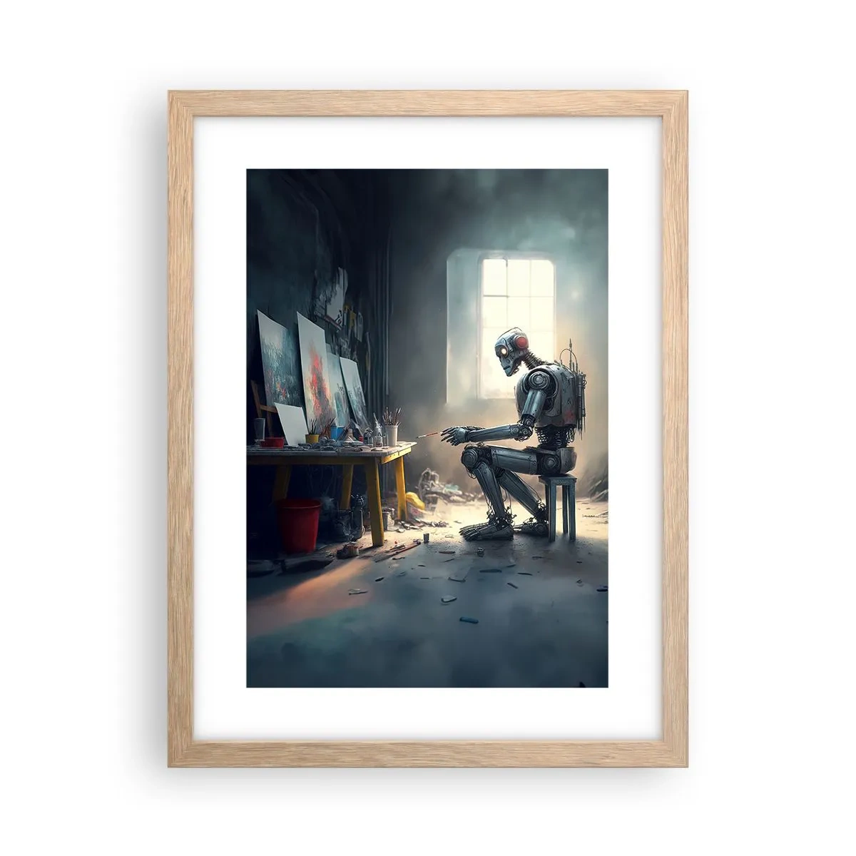 Poster in einem Rahmen aus heller Eiche - Schöpfungsakt - 30x40 cm