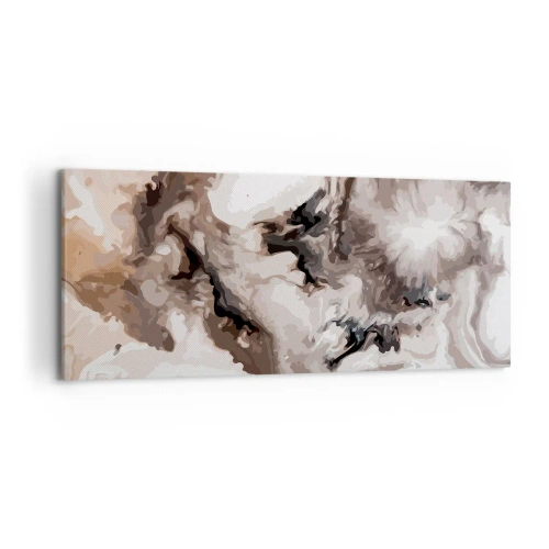 Bild auf Leinwand - Leinwandbild - Abstraktes Muster in Braun- und Weißtönen - 120x50cm - Die Geburt einer Galaxie - Moderne Wanddekoration für Wohnzimmer und Schlafzimmer ARTTOR