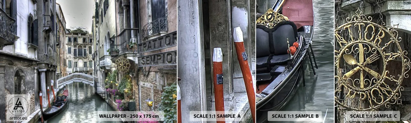 Fototapeten Muster Selbstklebend Deluxe Sticker - Seit Jahrhunderten in stiller Besinnung - Venedig, Stadt, Die Architektur - 100x30 cm