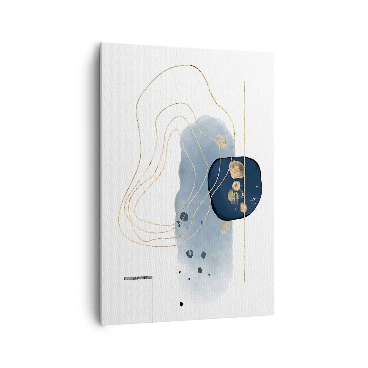 Bild auf Leinwand - Leinwandbild - Abstraktion in Blau- und Goldtönen - 70x100cm - Blau-goldene Fantasie - Moderne Wanddekoration für Wohnzimmer und Schlafzimmer ARTTOR