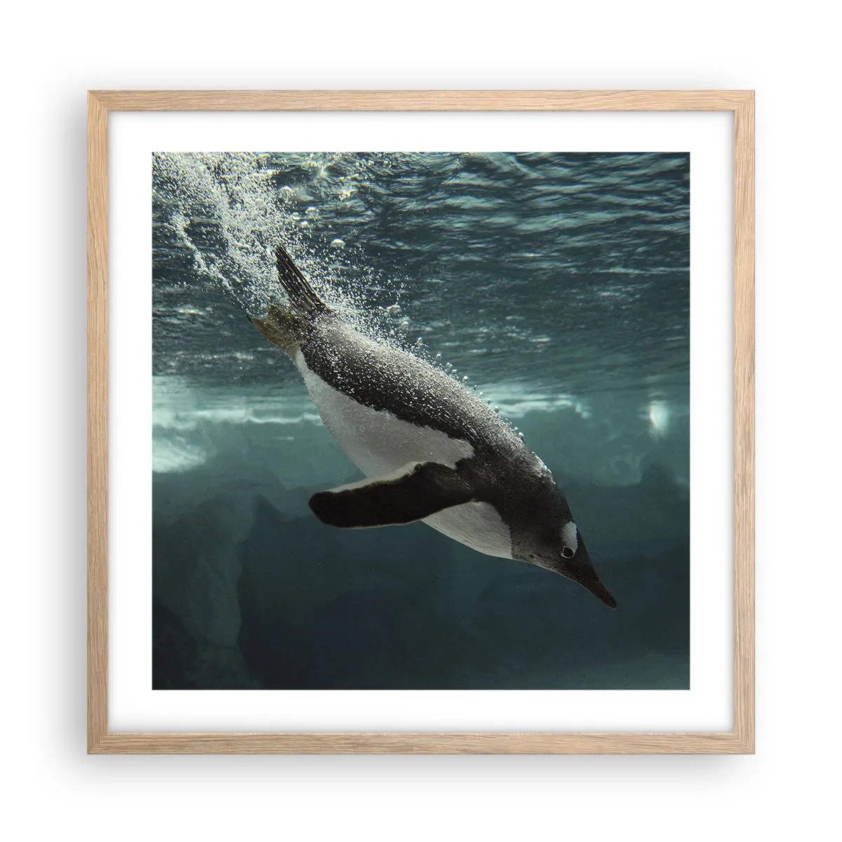 Poster in einem Rahmen aus heller Eiche - Willkommen in meiner Welt - 50x50 cm