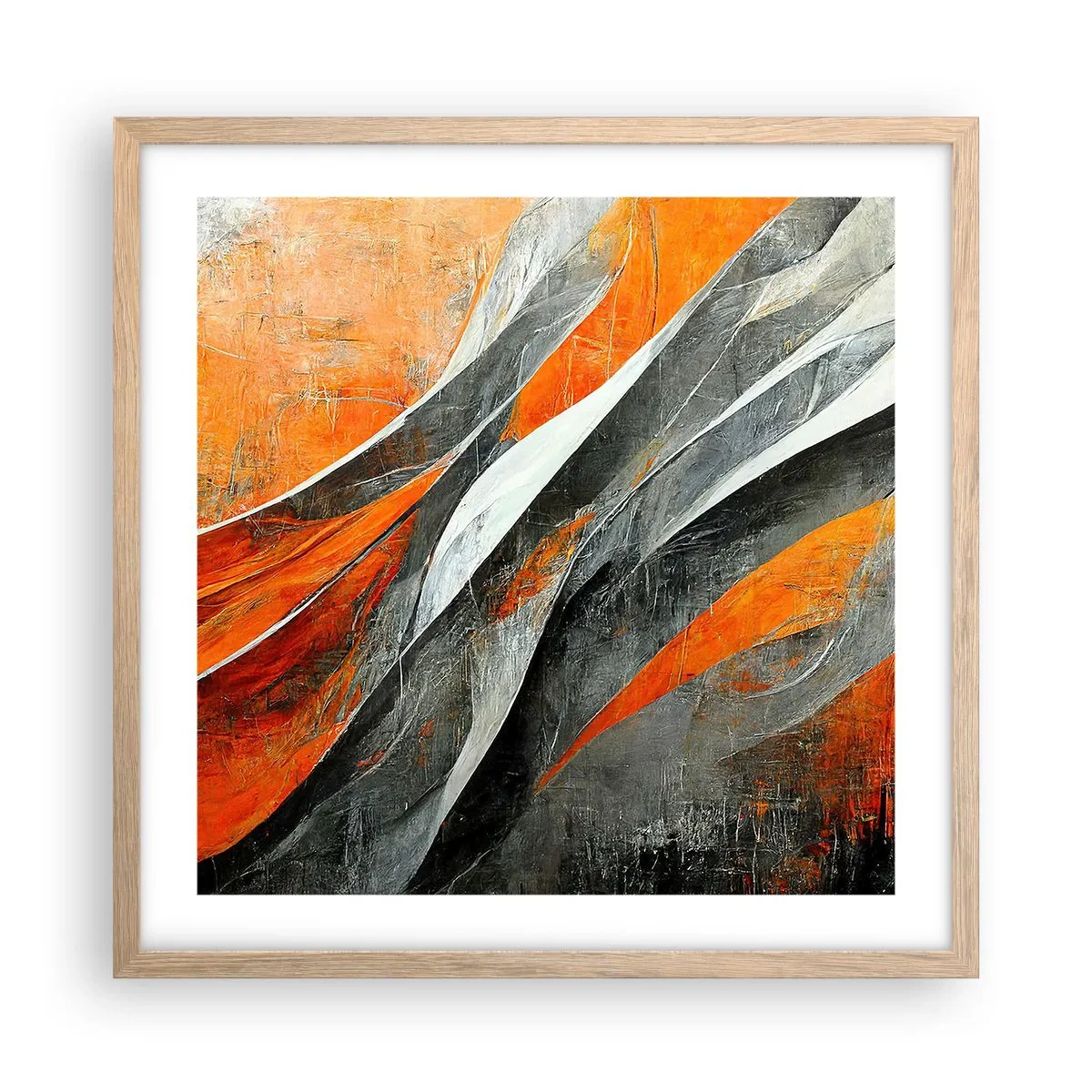 Poster in einem Rahmen aus heller Eiche - Hitze und Kälte - 50x50 cm