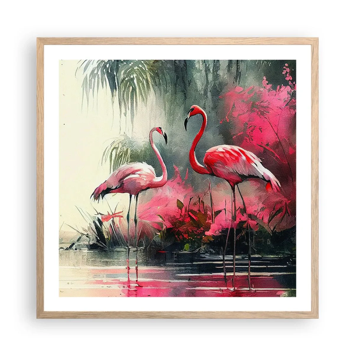 Poster in einem Rahmen aus heller Eiche - Lektion in natürlicher Anmut - 60x60 cm