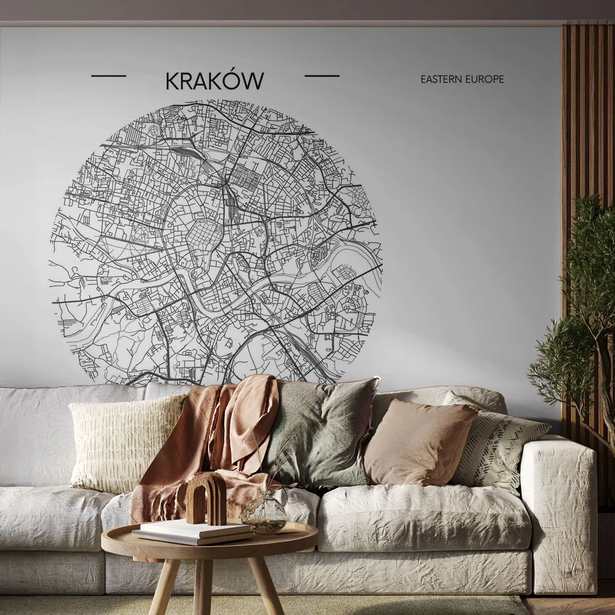 Fototapete Premium Sand - Anatomie von Krakau - Karte, Krakau, Polen - 150x105 cm