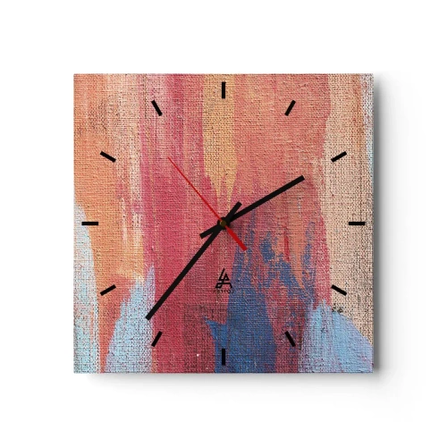 Wanduhr - Glasuhr - Renne den Regenbogen hinunter - 40x40 cm