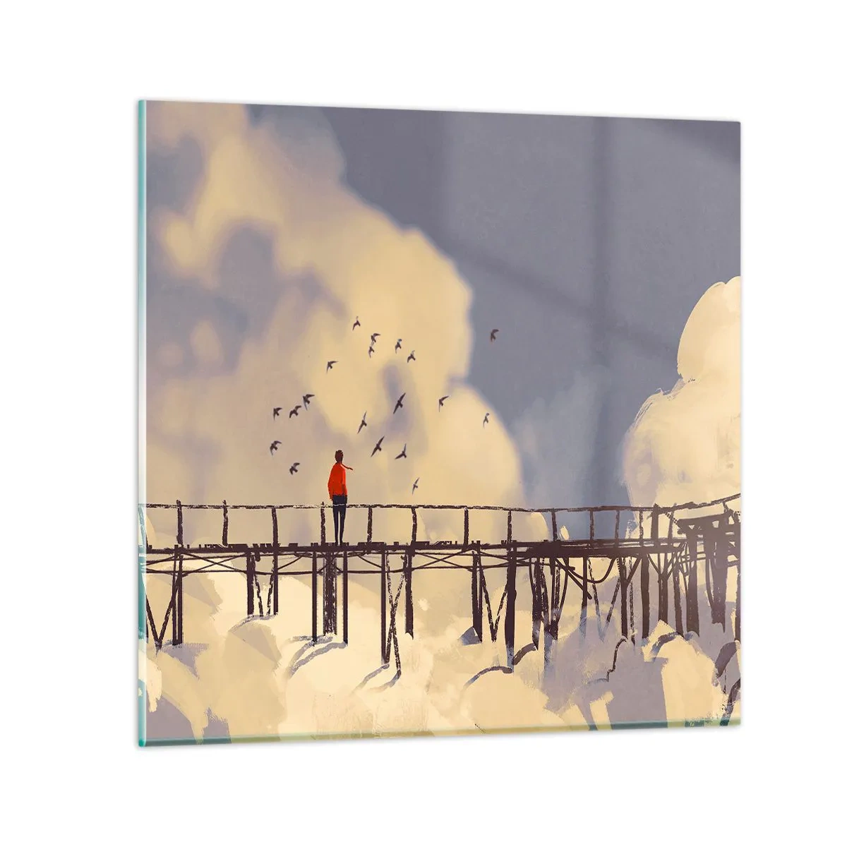 Glasbild - Bild auf glas - Blaue Sehnsucht - 50x50 cm