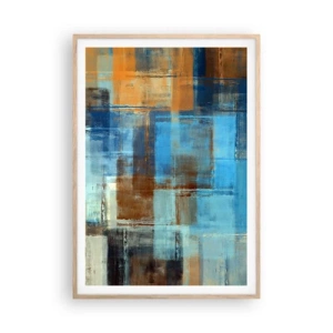 Poster in einem Rahmen aus heller Eiche - Durch den blauen Schleier - 70x100 cm