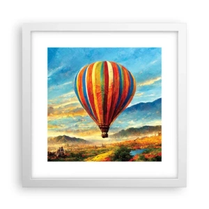 Poster in einem weißen Rahmen - In der Stille sieht man mehr - 30x30 cm