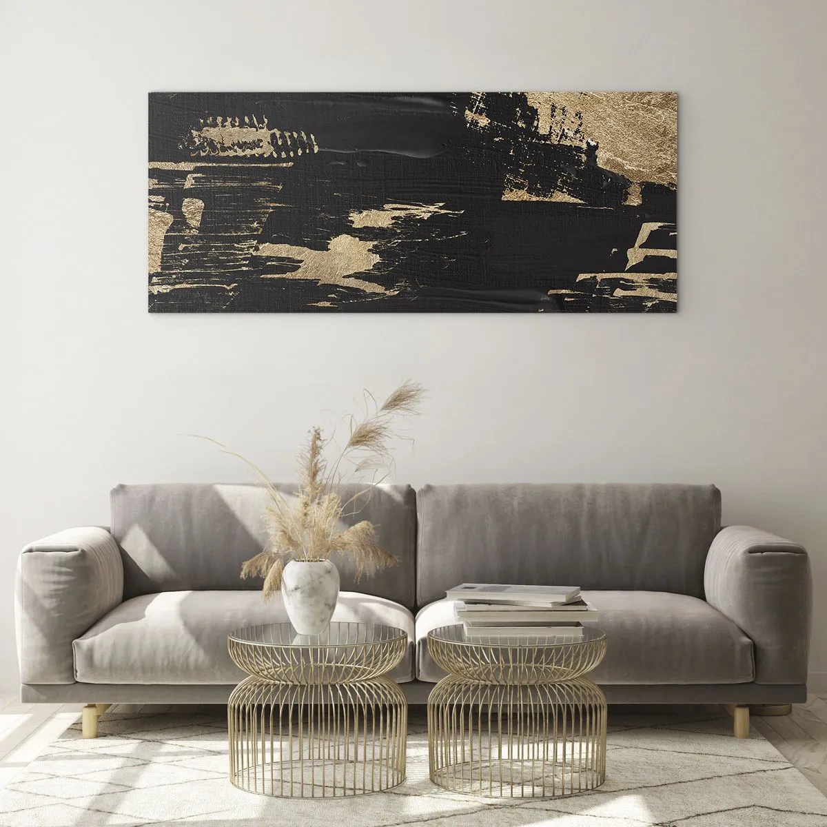 Glasbild - Bild auf glas - Spur einer Berührung - 90x30 cm