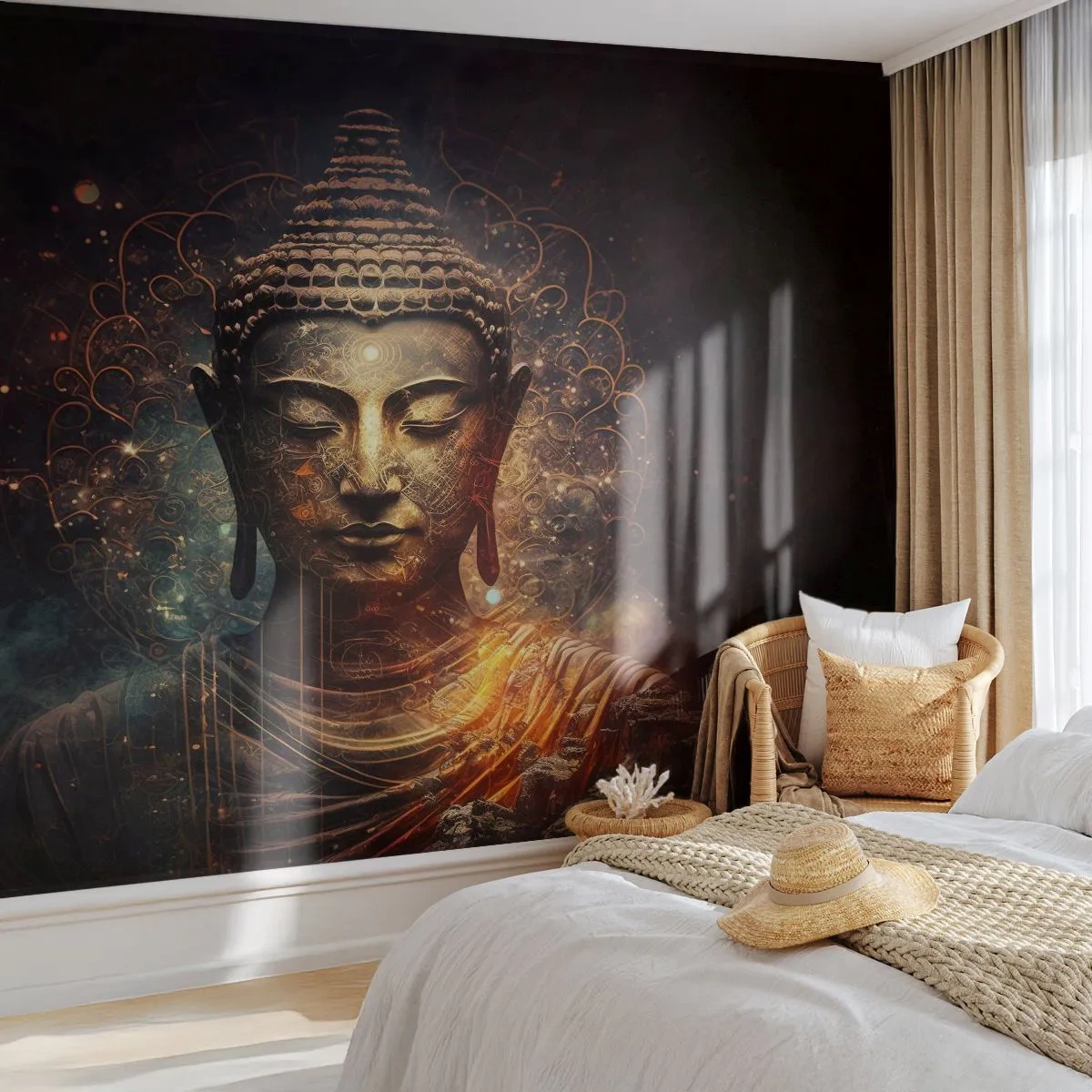 Fototapete Premium Sand - Spirituelles Gleichgewicht - Buddha, Meditation, Religion - 100x70 cm