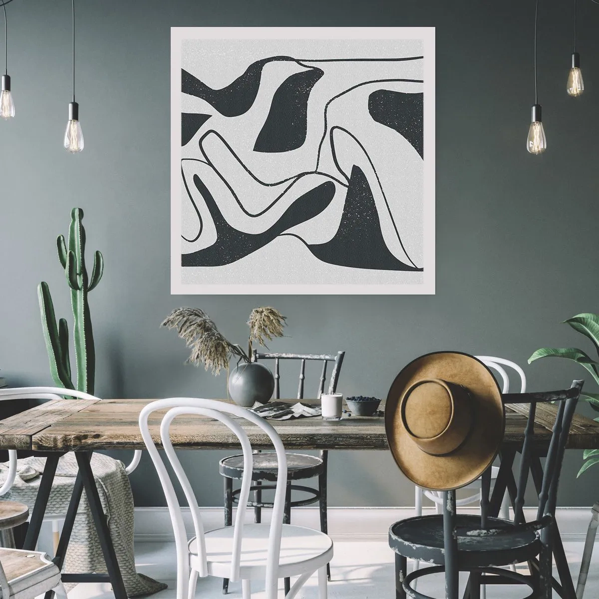 Poster - Abstraktes Spiel im Labyrinth - 30x30 cm