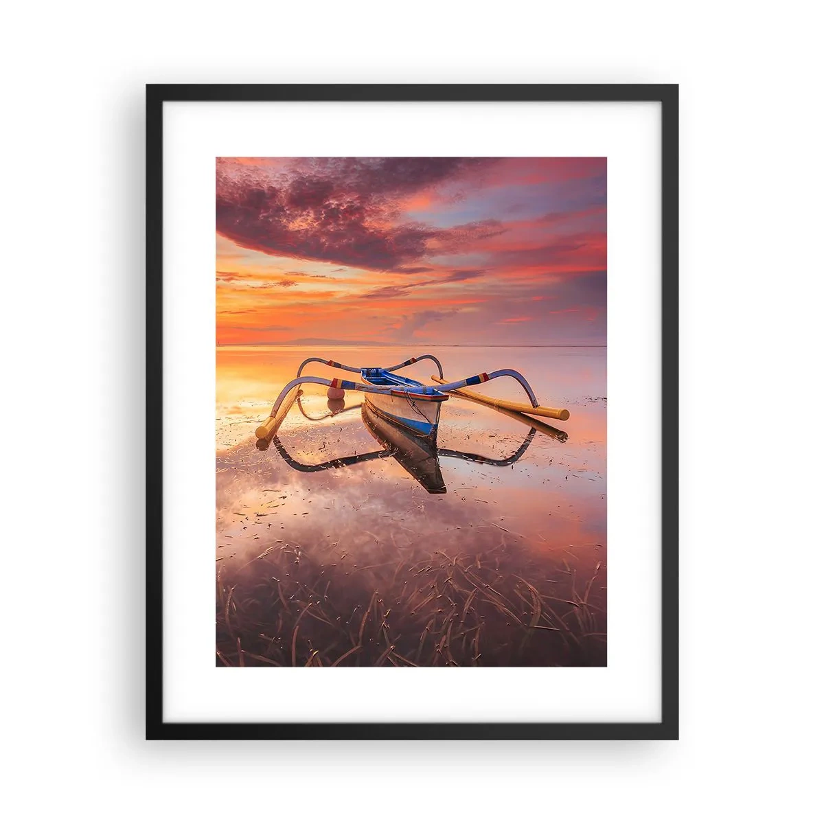 Poster in einem schwarzem Rahmen - Die Ruhe eines tropischen Abends - 40x50 cm