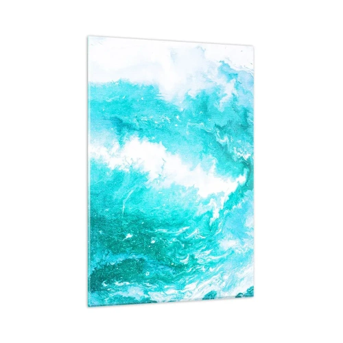 Glasbild - Bild auf glas - Abstrakter Wirbel in Blautönen - 80x120cm - Im Kern des Elements - Moderne Wanddekoration für Wohnzimmer und Schlafzimmer ARTTOR