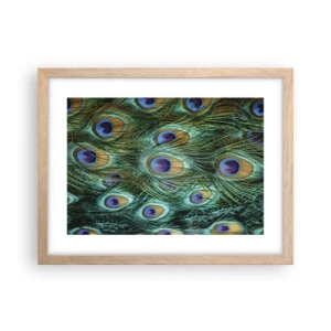 Poster in einem Rahmen aus heller Eiche - Ein Blick mit Pfauenaugen - 40x30 cm