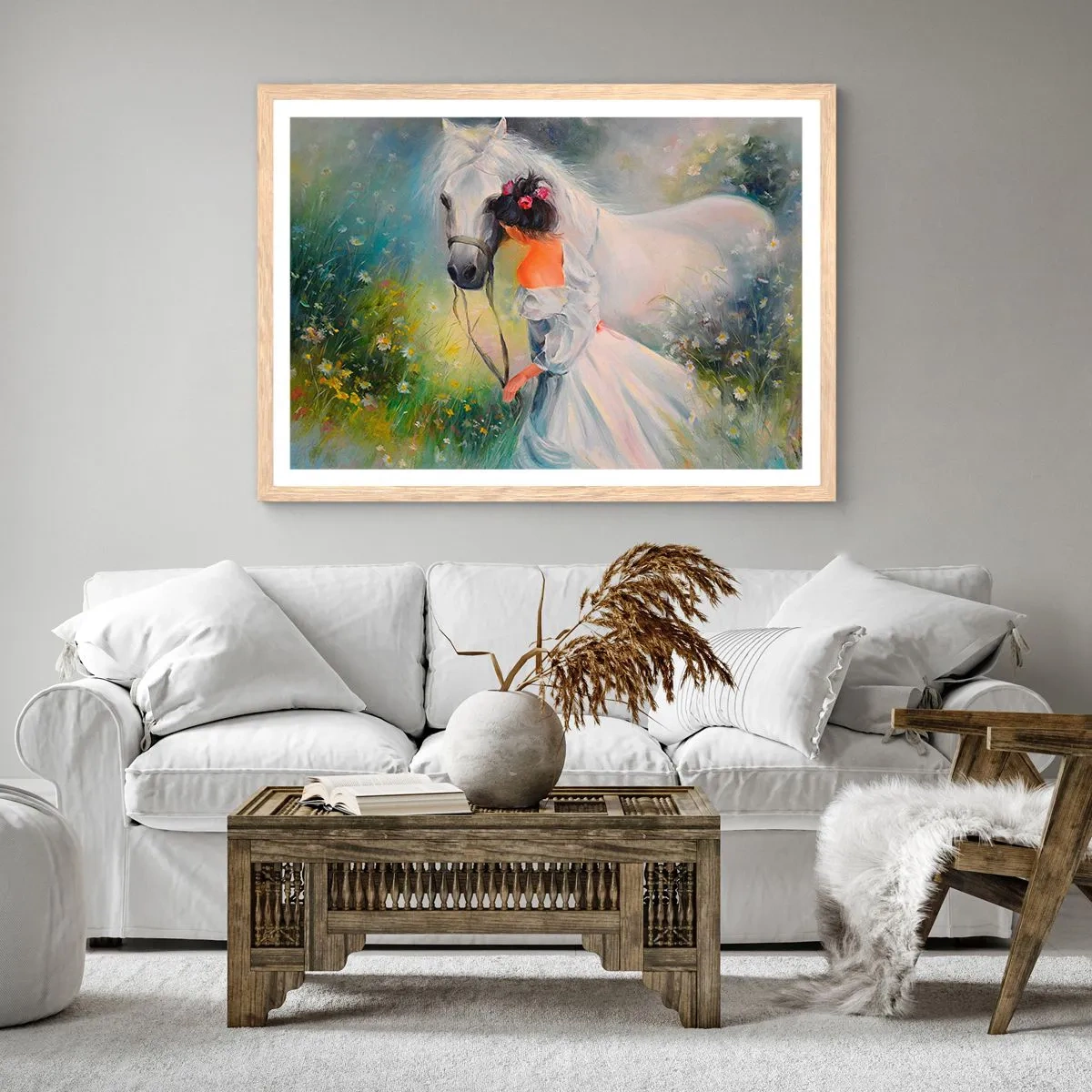 Poster in einem Rahmen aus heller Eiche - Wie aus einem schönen Traum - 100x70 cm