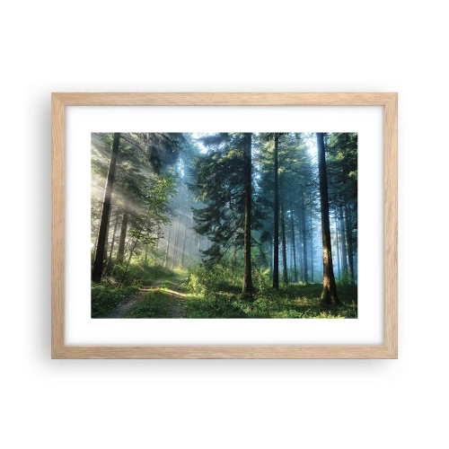 Poster in einem Rahmen aus heller Eiche - Strahlend am Morgen - 40x30 cm