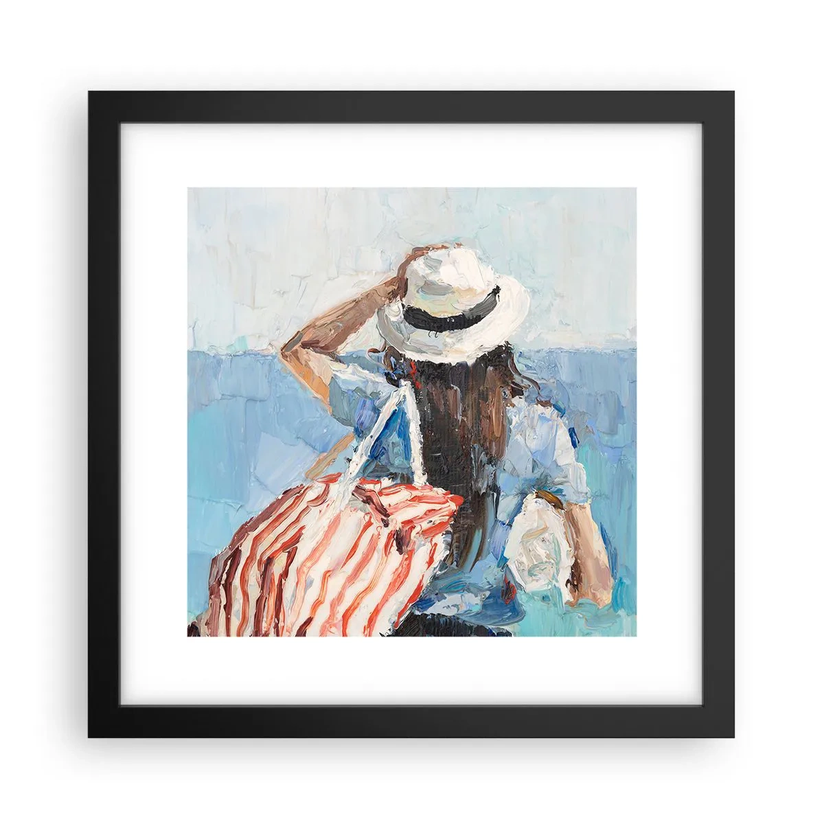 Poster in einem schwarzem Rahmen - Willkommen in den Sommerferien - 30x30 cm