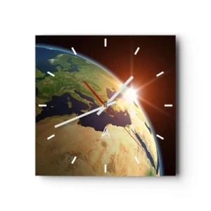 Wanduhr - Glasuhr - Sonnenaufgang - 40x40 cm