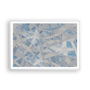 Poster in einem weißen Rahmen - In einem blaugrauen Labyrinth - 100x70 cm