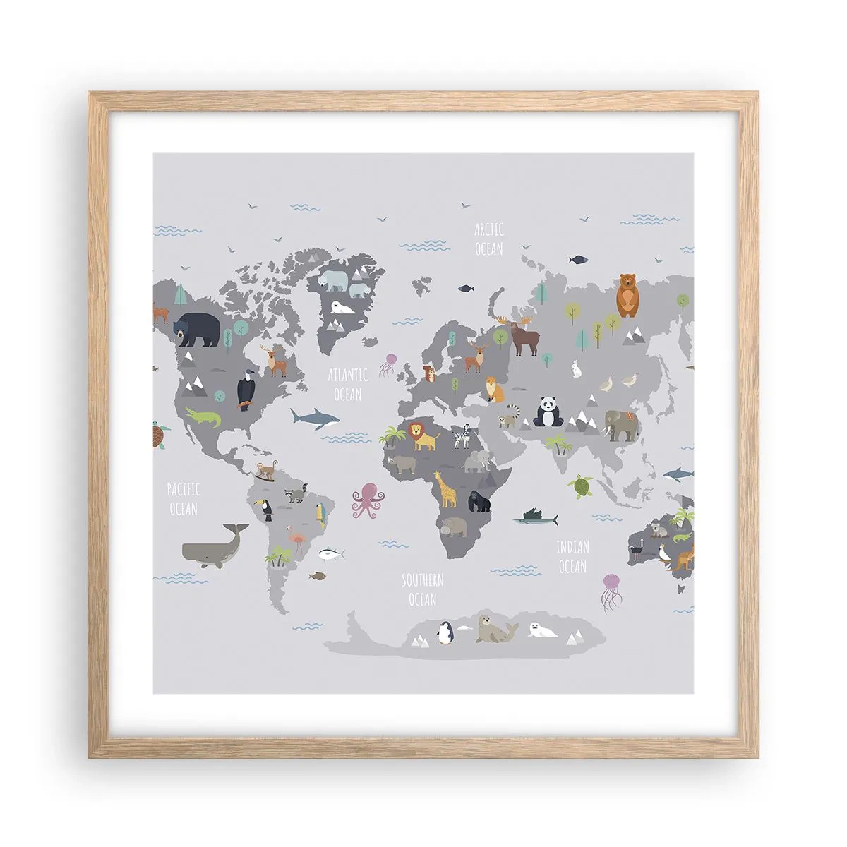 Poster in einem Rahmen aus heller Eiche - Sag mir wo du herkommst ... - 50x50 cm