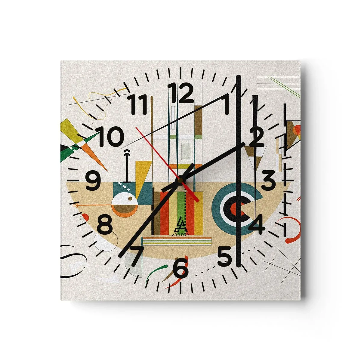 Wanduhr - Glasuhr - Und die Welt lacht - 40x40 cm