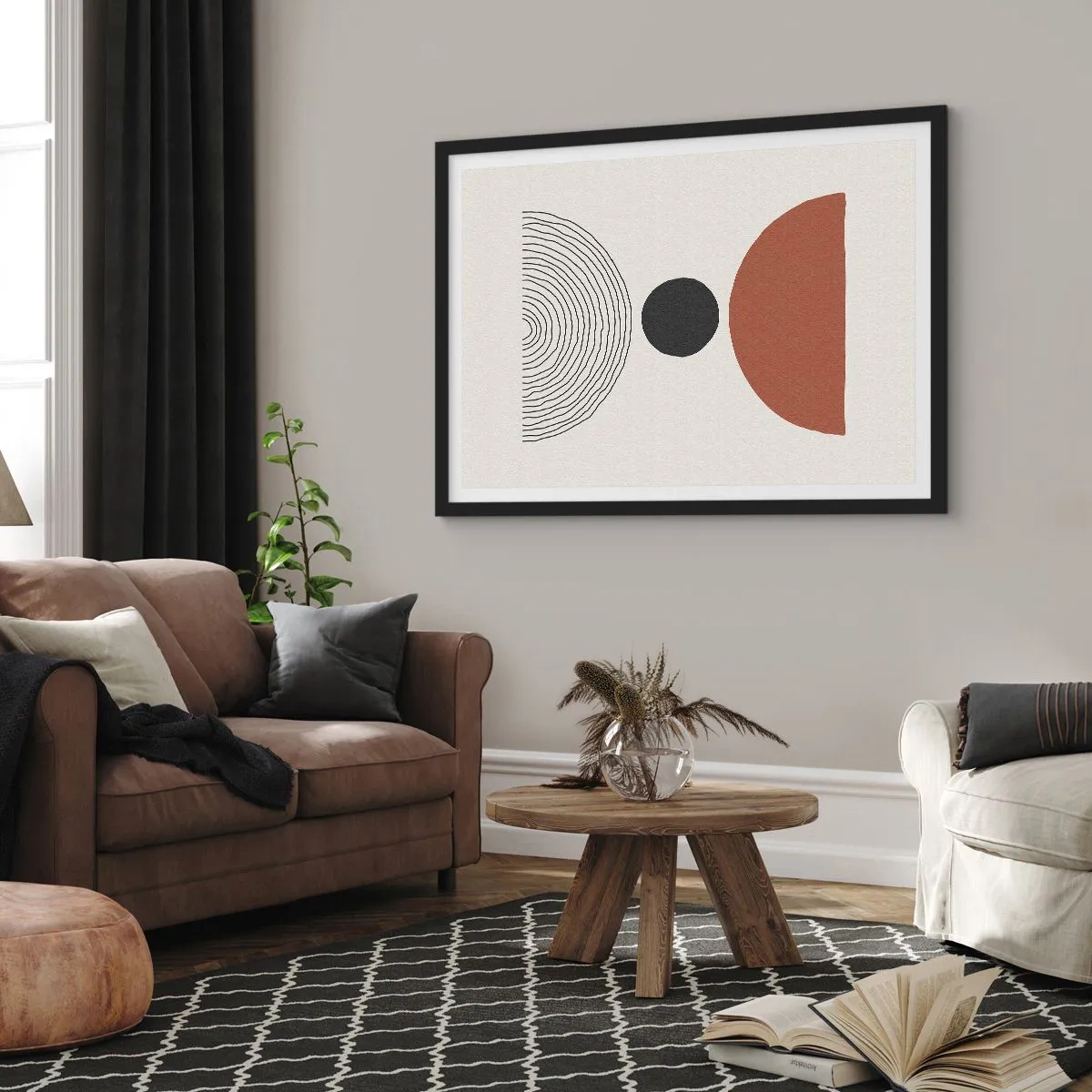 Poster in einem schwarzem Rahmen - Das Zentrum der Aufmerksamkeit - 40x30 cm