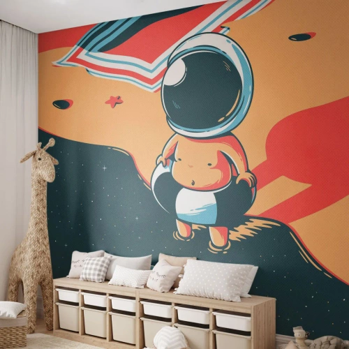 Selbstklebende Fototapete Deluxe Sticker - Aus einer anderen Perspektive - Abstraktion, Strand, Astronaut - 100x70 cm